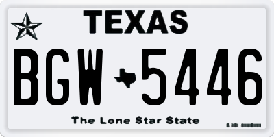 TX license plate BGW5446