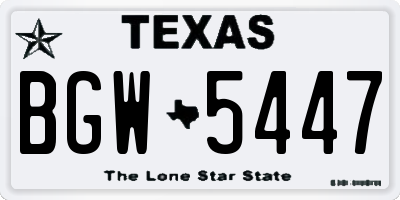 TX license plate BGW5447