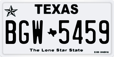 TX license plate BGW5459