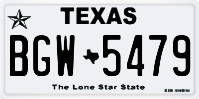 TX license plate BGW5479