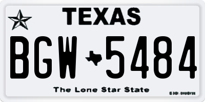 TX license plate BGW5484
