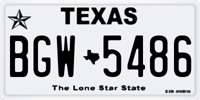 TX license plate BGW5486