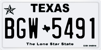 TX license plate BGW5491