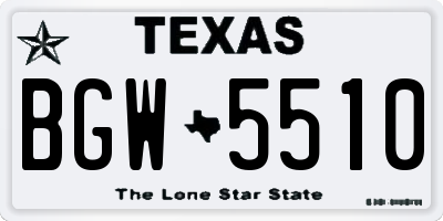 TX license plate BGW5510