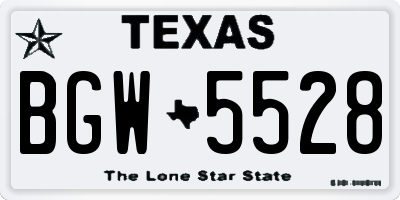 TX license plate BGW5528