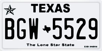 TX license plate BGW5529