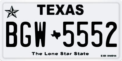 TX license plate BGW5552