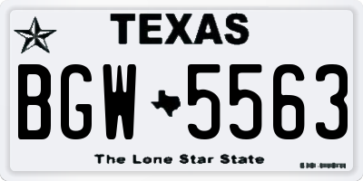 TX license plate BGW5563