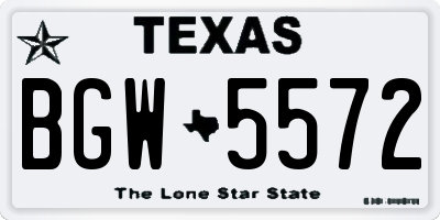 TX license plate BGW5572