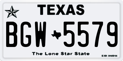 TX license plate BGW5579