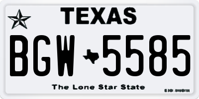 TX license plate BGW5585