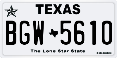 TX license plate BGW5610