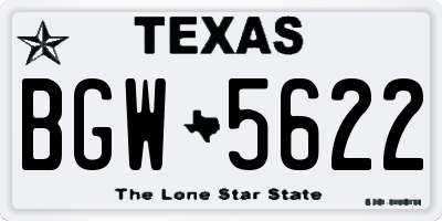 TX license plate BGW5622