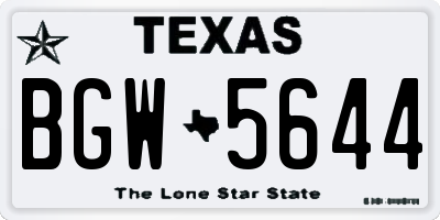 TX license plate BGW5644