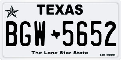 TX license plate BGW5652