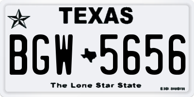 TX license plate BGW5656