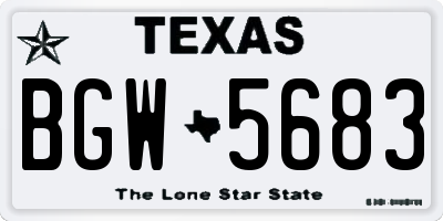 TX license plate BGW5683