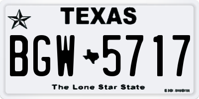 TX license plate BGW5717