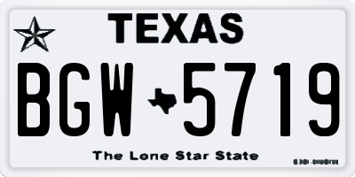 TX license plate BGW5719