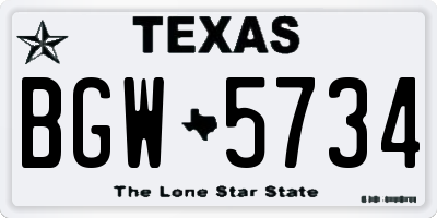 TX license plate BGW5734