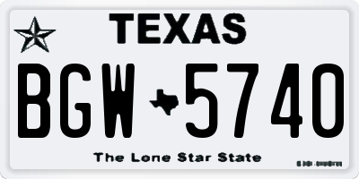 TX license plate BGW5740