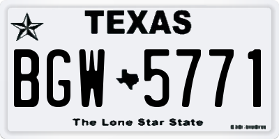 TX license plate BGW5771