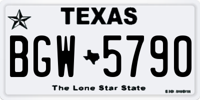 TX license plate BGW5790