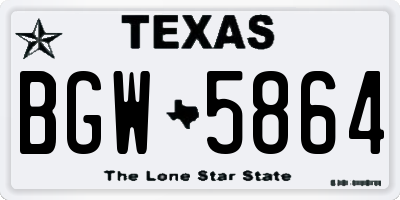 TX license plate BGW5864