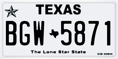 TX license plate BGW5871