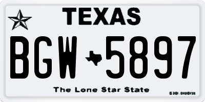 TX license plate BGW5897