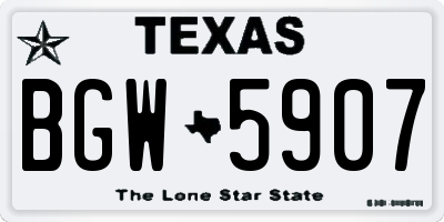 TX license plate BGW5907
