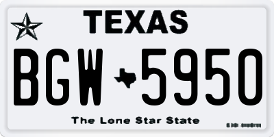 TX license plate BGW5950