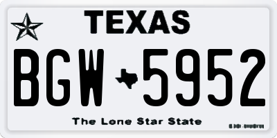 TX license plate BGW5952