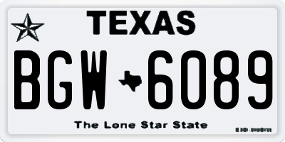 TX license plate BGW6089
