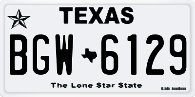 TX license plate BGW6129