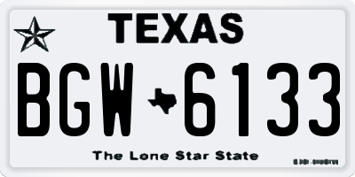 TX license plate BGW6133