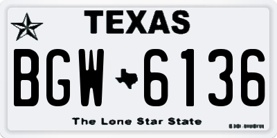 TX license plate BGW6136