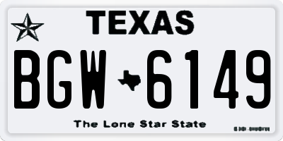 TX license plate BGW6149