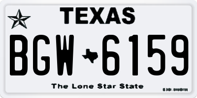 TX license plate BGW6159