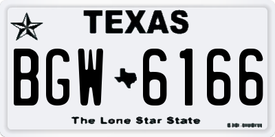 TX license plate BGW6166