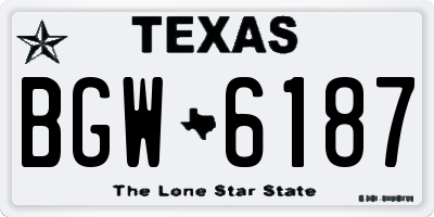 TX license plate BGW6187