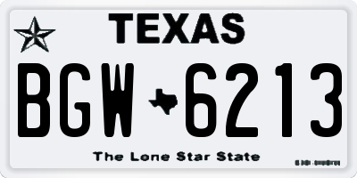 TX license plate BGW6213