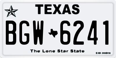 TX license plate BGW6241