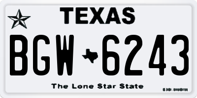 TX license plate BGW6243