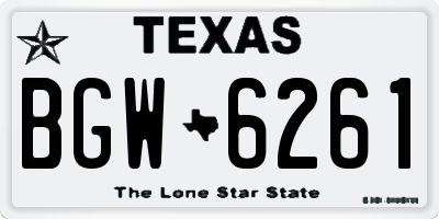 TX license plate BGW6261