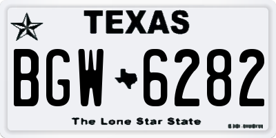TX license plate BGW6282