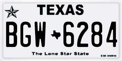 TX license plate BGW6284