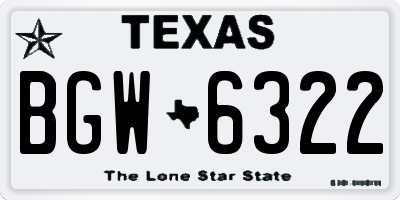 TX license plate BGW6322