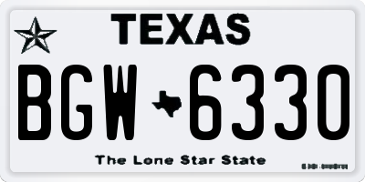 TX license plate BGW6330