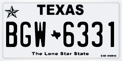 TX license plate BGW6331